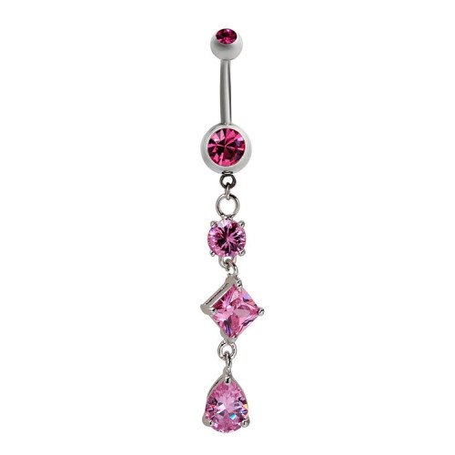 Five Stunning Zircon Stones Decorated Belly Ring