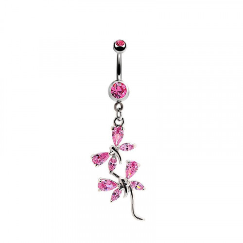 Zircon Butterflies Shaped Belly Ring