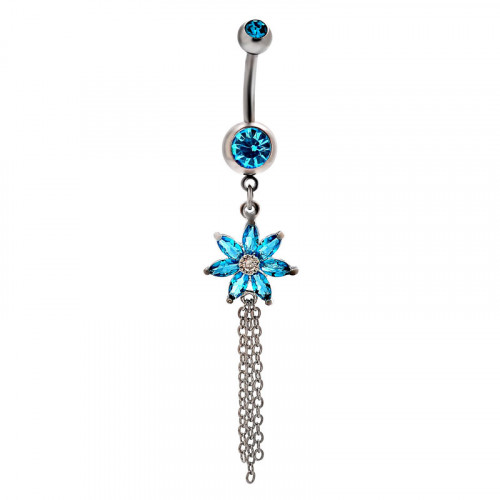 Beautiful Sunflower Shaped Belly Ring Three Colors Available