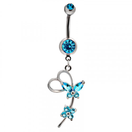 Creative Zircon Decorated Belly Ring Three Colors