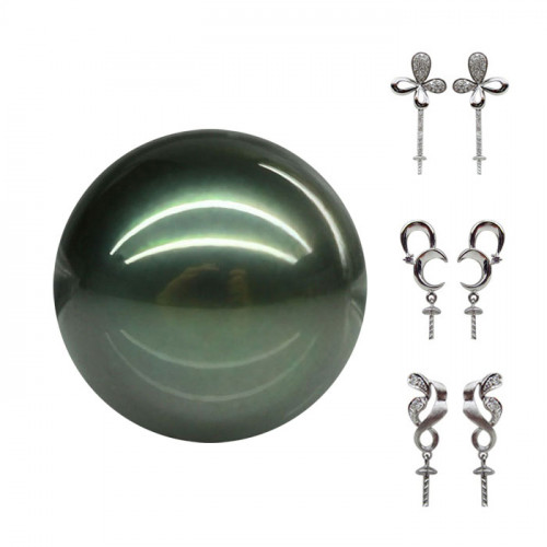 Customized Black Tahitian Pearl Earrings