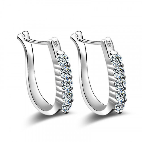 U Shaped Sterling 925 Silver Stud Earrings