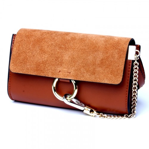 Nubuck Style Cowskin Leather Envelope Bag