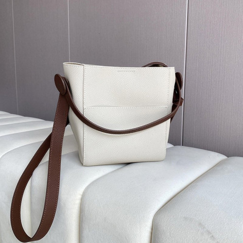 Minimal Design Leather Bucket Bag