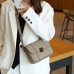 Litchi Pattern Fashion Buckle Leather Messenger Bag