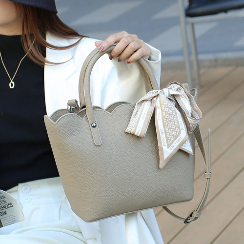 Leather Bag With Wavy Edge Design