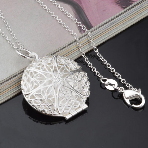 Round 925 Silver Photo Pendant With Hollow