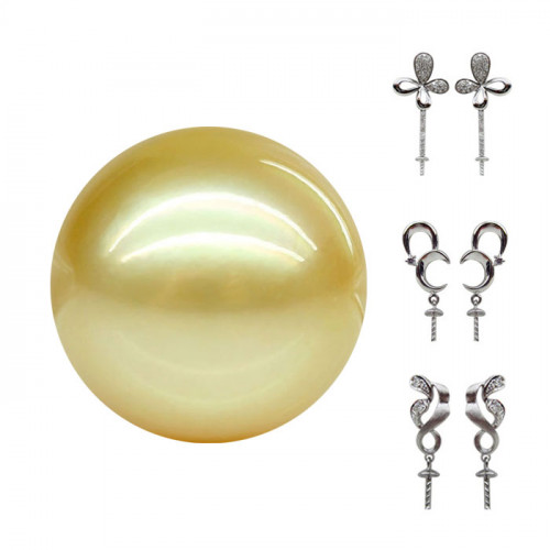 Customized Golden South Sea Pearl Earrings