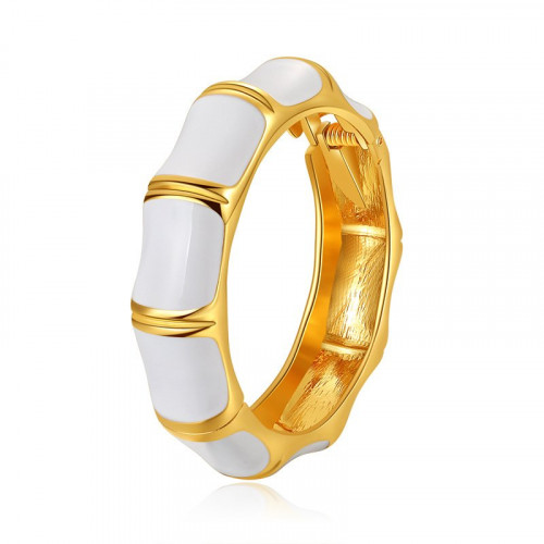 Bamboo Style Smooth Gold Bracelet