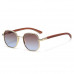 Women's Round Frame Wood Grain Sunglasses