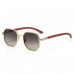 Women's Round Frame Wood Grain Sunglasses