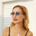 Women's Round Frame Wood Grain Sunglasses