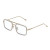 Golden frame transparent lens