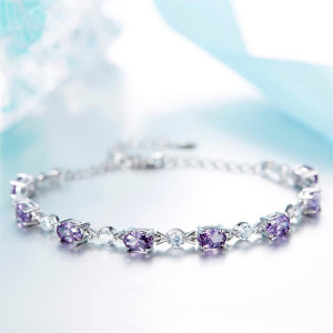 Zircon Stone Silver Bracelet