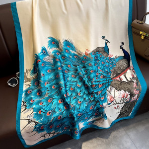 Peacock Pattern Fashion Thin Scarf