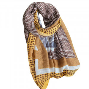 Simple Thousand Bird Check Thin Scarf