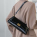 Elegant Women's Leather Baguette Bag