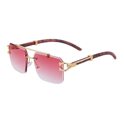 Retro Frameless Trimmed Women's Sunglasses