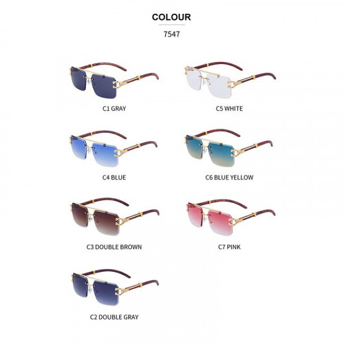 Retro Frameless Trimmed Women's Sunglasses