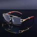 Retro Frameless Trimmed Women's Sunglasses