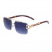 Retro Frameless Trimmed Women's Sunglasses