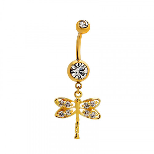 Dragonfly Shaped Belly Ring Golden And Silver Colors Available