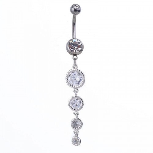 Round Zircon Stones Belly Ring