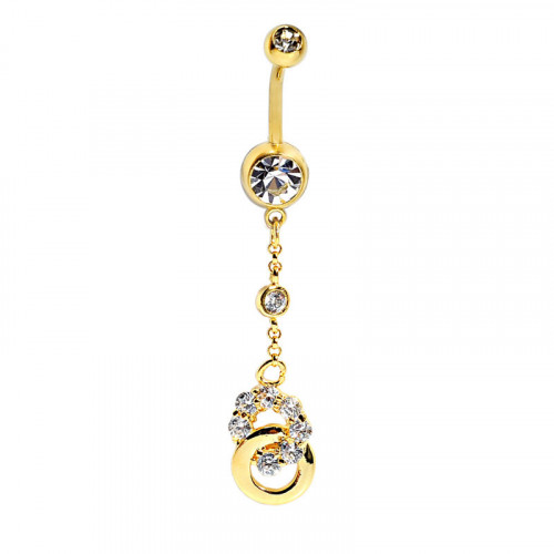 Round And Zircon Decorated Belly Ring