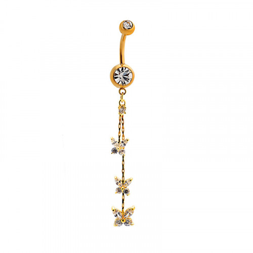 Small Butterflies Shaped Belly Ring Two Colors Available